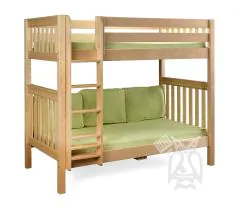 Solid Wood Framed Tall Twin over Twin Bunk Bed in Natural Finish