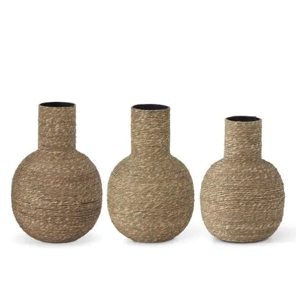 K&K Interiors Jute Wrapped Vase