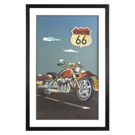 Yosemite Home Decor Motorcycle On Route 66 Wall Art - Thumbnail 4