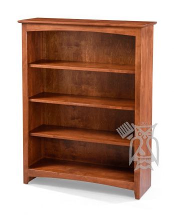 Solid Alder Wood Shaker Bookcase 36 X, Solid Cherry Shaker Bookcase
