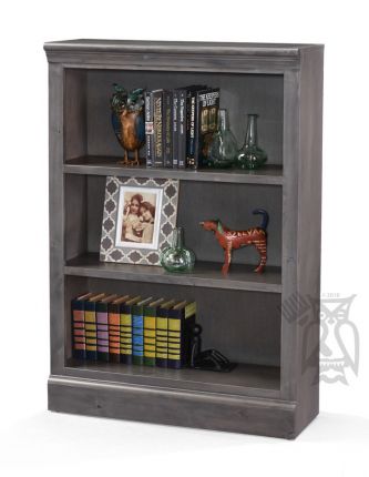 Knotty Alder Wood Churchill Collection, 48 Inch Tall Bookcase Cabinet