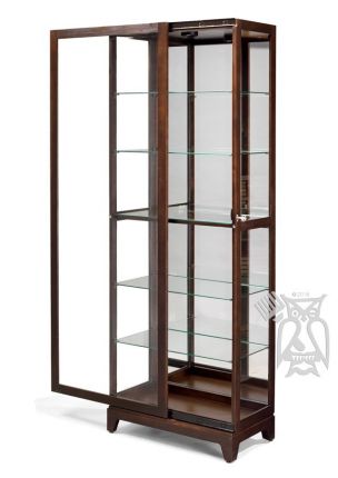 Luke Contemporary Display Curio Cabinet, Curio Cabinet With Sliding Glass Door