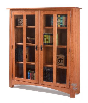 Solid Cherry Wood Sierra Vista Bookcase, Real Cherry Wood Bookcase