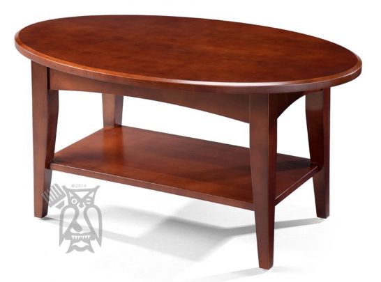 California Made Solid Maple Wood Oval Coffee Table in Prairie  Finish, Stuart David