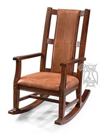 Birch Wood Santa Fe Rocking Chair With, Padded Wooden Rocking Chairs
