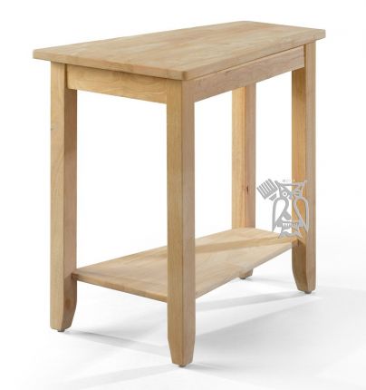 Solid Parawood Wood Chairside Wedge Table In Unfinished Whitewood Hoot Judkins Furniture Solid Parawood Wood Chairside Wedge, Unfinished Wood End Table Legs