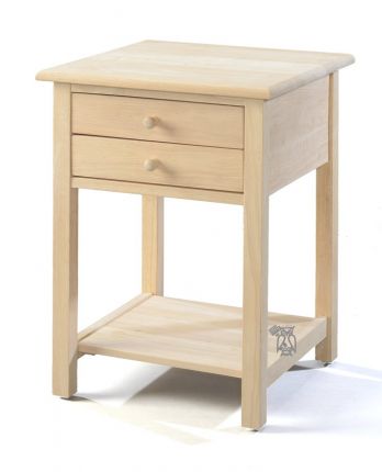 Solid Parawood Wood Lamp Table, Unfinished Night Tables
