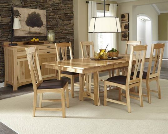 Solid Hickory Wood Cattail Bungalow, Hickory Dining Room Table