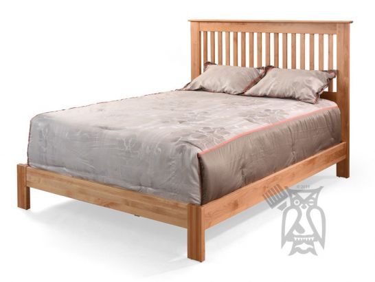 Solid Alder Wood Shaker Queen Size Slat, Handcrafted Shaker Style Wooden Bed Frame