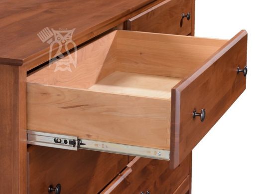 Solid Alder Wood Shaker 6 Deep Drawer, Shaker Style Cherry Dresser