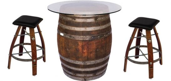 Genuine Wine Barrel Bar Table And Stool, Jack Daniels Barrel Bar Stools