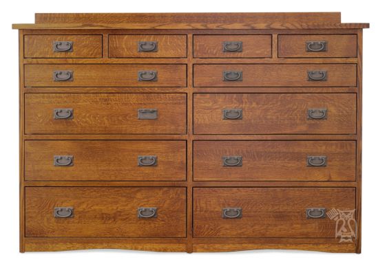 Amish Crafted Solid Quartersawn Oak, White 5 Drawer Dresser Michaels