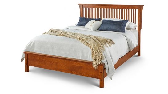 Amish Crafted Solid Quartersawn Oak, Mission Style Oak Queen Bed Frame