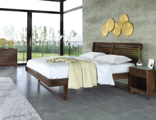 Bedroom set with floating nightstands deals