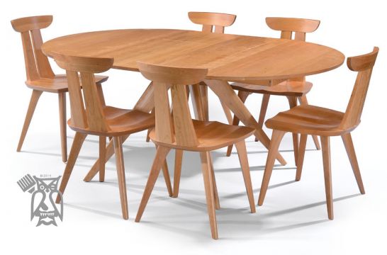 Solid Cherry Wood Catalina Extension, Round Cherry Wood Dining Table And Chairs