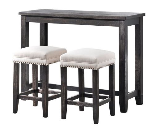Solid Wood Counter Height Console Table & Stool Set in Danton Black  Finish||Coast to Coast||Hoot Judkins Furniture