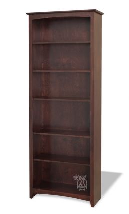 Solid Alder Wood Shaker Bookcase 30 X, Cherry Finish Bookcase