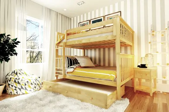 Solid oak bunk beds top