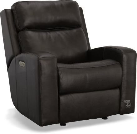 Cody Power Gliding Recliner Chair With, Black Leather Glider Recliner