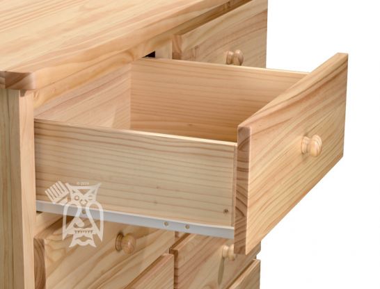 Solid Pine Wood Polo 8 Drawer Dresser, Unfinished Pine 3 Drawer Dresser