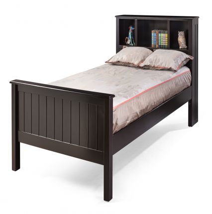 Sherwood Twin Bed With Captains, Twin Bed Bookcase Headboard Solid Wood