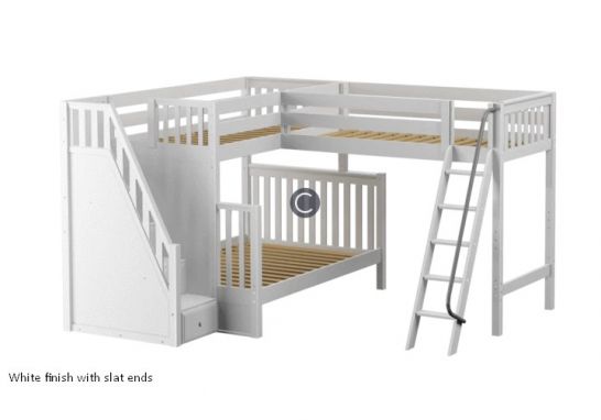 Solid Wood Framed Triathlon Twin Over, Twin Over Full Triple Bunk Bed