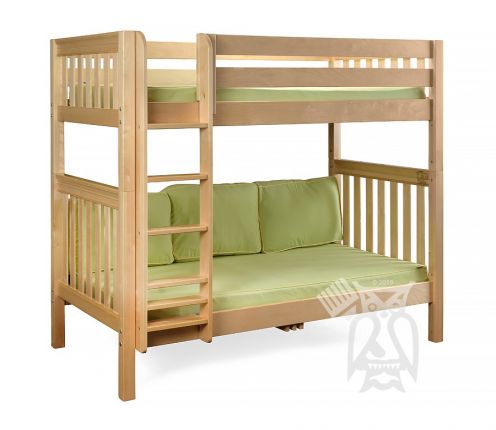 Solid Wood Framed Tall Twin Over, Twin Over Twin Solid Wood Bunk Bed