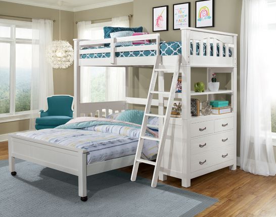 Solid Pine Wood Highlands Twin Loft Bed, Twin Or Full Bed For Teenager