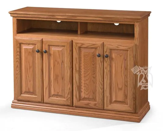 California Made Oak Wood Traditional 48 TV Media Console in Medium Finish, ODC  Products