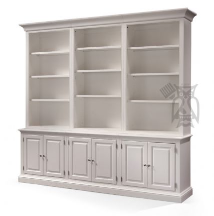 Hutch Wall Unit In White Finish, 10 Ft Tall Bookcase