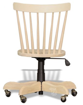 Solid Parawood Wood Copenhagen Swivel, Wooden Swivel Desk Chair With Wheels