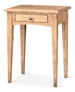 California Made Solid Wood Maple Wood End Table in Glazed Sand Finish