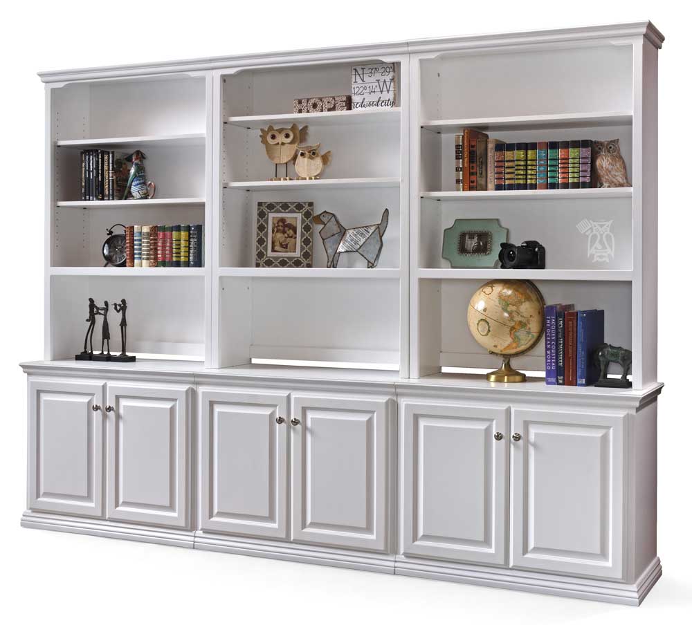 108 Bookcase Wall System, 30 Inch Tall Bookcase White