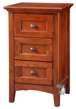 Hoot Judkins Furniture Whittier Wood Products Alder Wood Mckenzie 3 Drawer Narrow Nightstand In Glazed Antique Cherry Finish