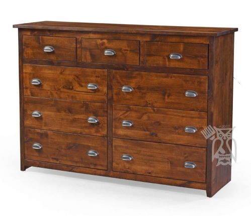 Odc Products Rustic Alder Wood 9 Drawer Mule Chest Dresser Bedroom