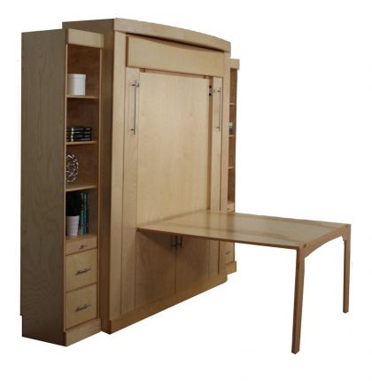 Wallbeds Murphy Bed Queen Euro Deluxe Wallbed Drop Down Table