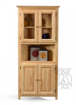 Archbold Dining Solid Pine Corner Cabinet Natural Pantry Storage