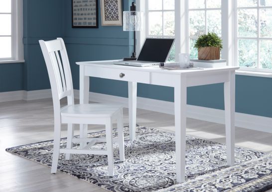 John Thomas Solid Parawood Student Desk Writing Table Beach White